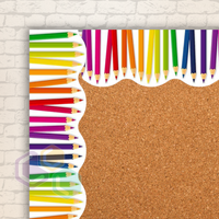 Coloured Pencils Noticeboard Border