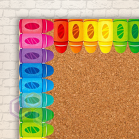 Crayons Noticeboard Border