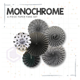 Monochrome Paper Fans Set