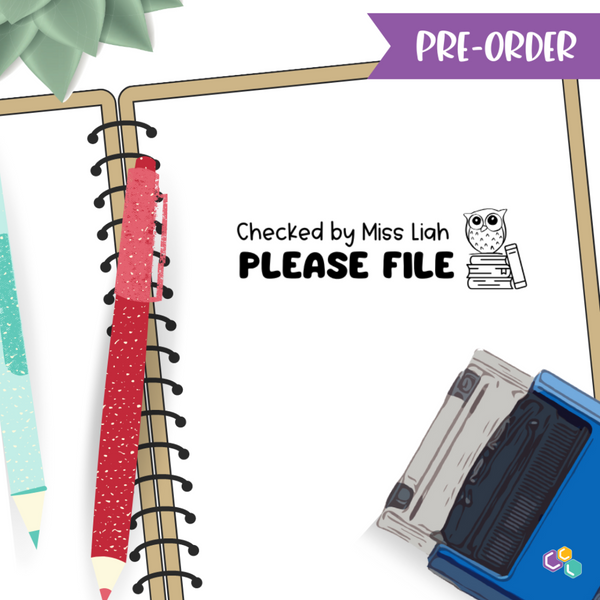 SP044 - Please File (Owl) Customised Stamp (Pre-order)