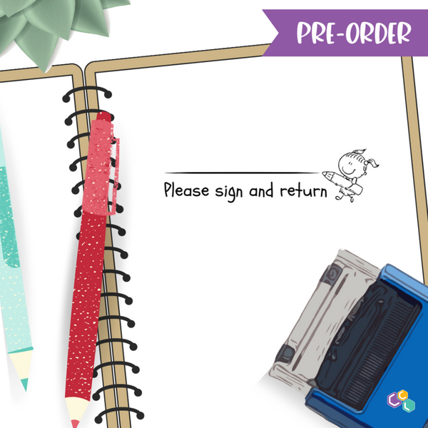 SP049 - Please Sign (Girl) Customised Stamp (Pre-order)