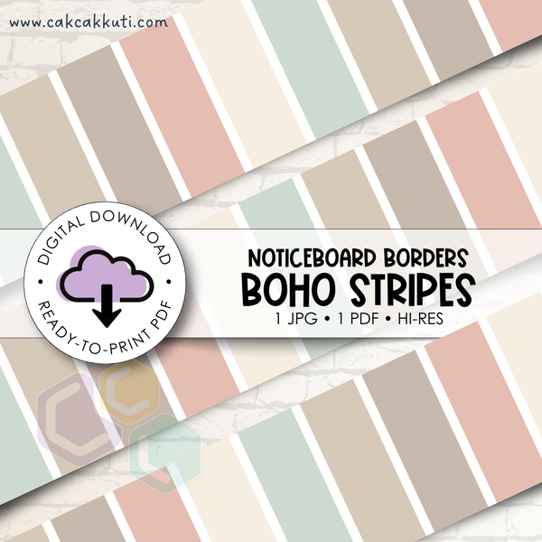 Noticeboard Borders - Boho Stripes (Digital Download)