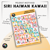 Siri Haiwan Kawaii Pelekat Motivasi