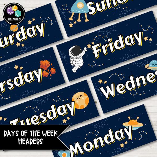 Days of the Week Headers (EL) - Outerspace