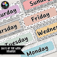 Days of the Week Headers (EL) - Pastels