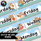 Days of the Week Headers (EL) - The Wise Owl