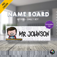 QT005 - PERSONALISED NAME BOARDS (SMILEY BOY)
