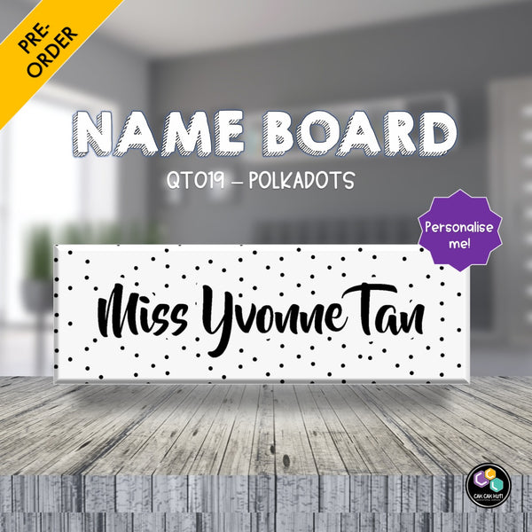 QT019 - PERSONALISED NAME BOARDS (DOTS)